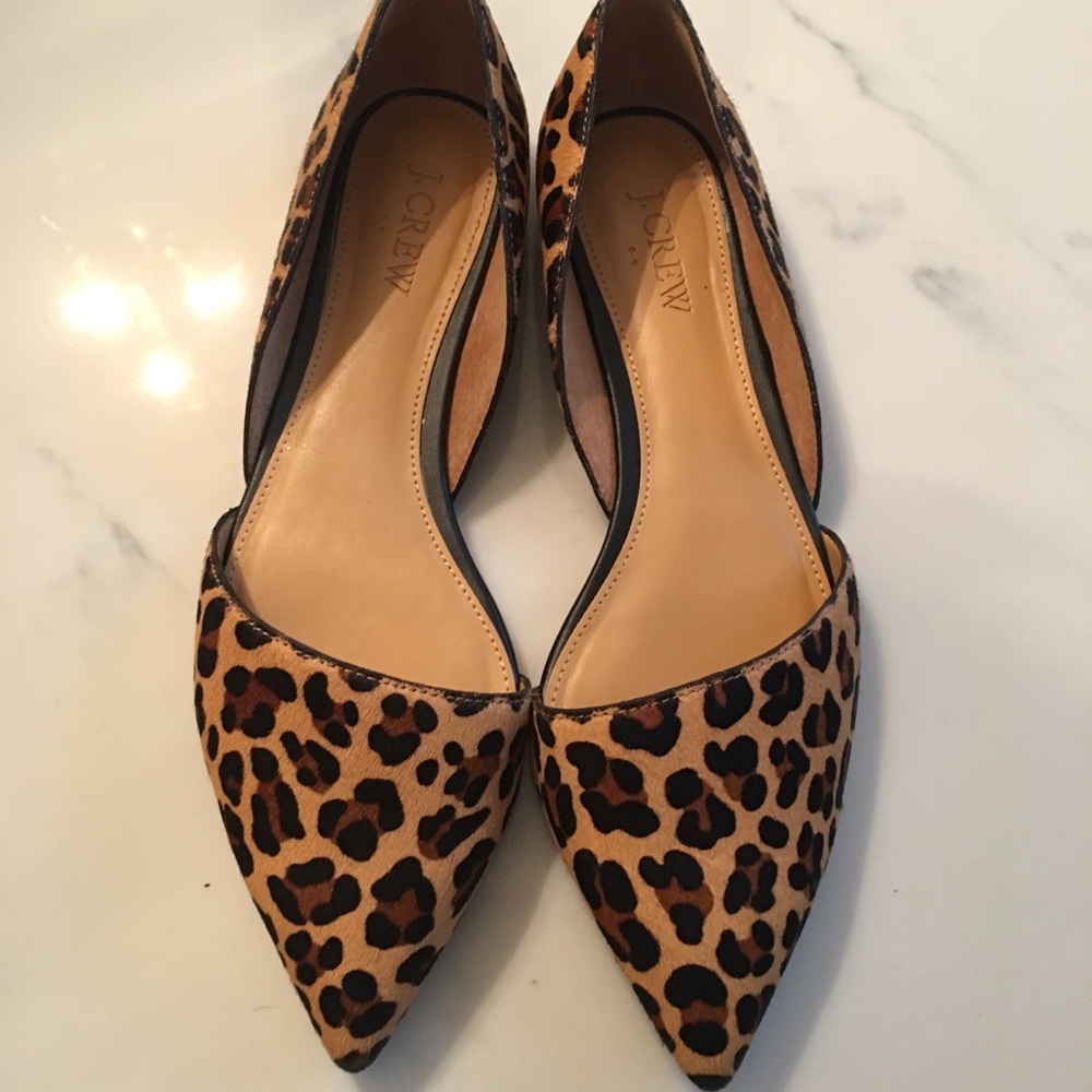 JCrew Zoe calf hair flats - like new!